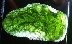 MOLDAVITE République tchèque Véritable météorite d'impact verte Tektite 69,5 carats