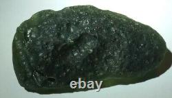 MOLDAVITE République tchèque Véritable météorite d'impact verte Tektite 69,5 carats