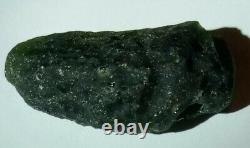 MOLDAVITE République tchèque Véritable météorite d'impact verte Tektite 69,5 carats