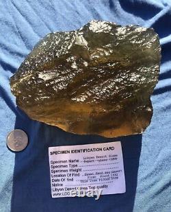 Météorite en verre du désert libyen Tektite impact échantillon (5400 crt) Très grand (1 Kg)