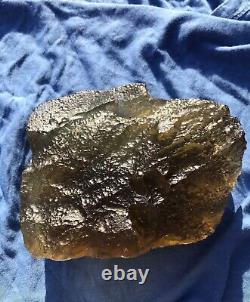 Météorite en verre du désert libyen Tektite impact échantillon (5400 crt) Très grand (1 Kg)