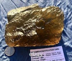 Météorite en verre du désert libyen Tektite impact échantillon (5400 crt) Très grand (1 Kg)