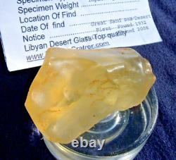 Météorite en verre du désert libyen Tektite impact spécimen (310 crt) Super Gem AAAA+