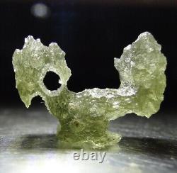 Moldavite Tektite (Verre d'impact météoritique) Forme FOLLE République tchèque, Chlum