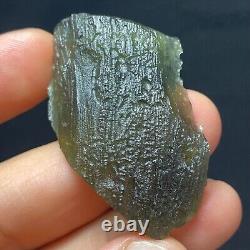 Moldavite naturel de République tchèque 12.25g Tektite verte, Impact de météorite