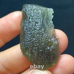 Moldavite naturel de République tchèque 12.25g Tektite verte, Impact de météorite