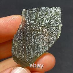 Moldavite naturel de République tchèque 12.25g Tektite verte, Impact de météorite