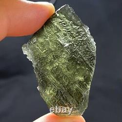 Moldavite naturel de République tchèque 12.25g Tektite verte, Impact de météorite