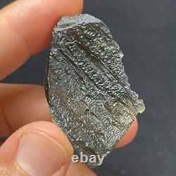 Moldavite naturel de République tchèque 12.25g Tektite verte, Impact de météorite