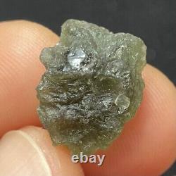 Moldavite naturel de République tchèque 2.95g Tektite verte, Impact de météorite