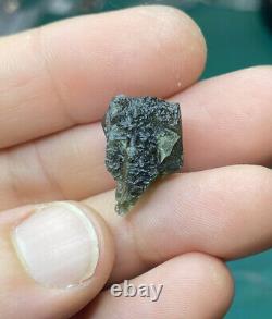 Moldavite naturel de République tchèque 3.10g Tektite verte, impact de météorite