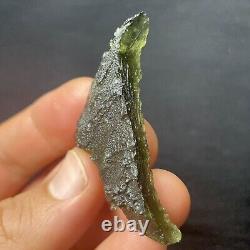 Moldavite naturel de la République tchèque 10.12g Tektite verte, impact de météorite