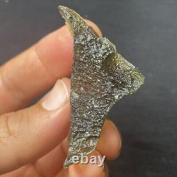 Moldavite naturel de la République tchèque 10.12g Tektite verte, impact de météorite