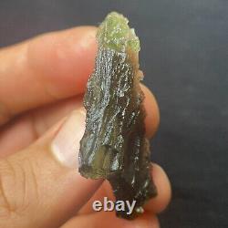 Moldavite naturel de la République tchèque 10.12g Tektite verte, impact de météorite