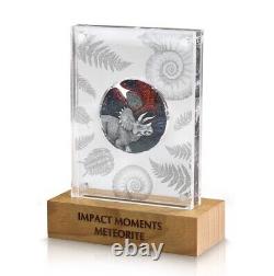 Moments d'impact Niue 2021 Meteorite 2 oz. 999 Pièce d'argent Germania Dinosaur