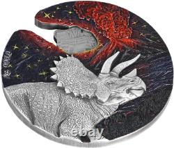 Moments d'impact de Niue 2021 Meteorite 2 oz Argent Coin en relief élevé