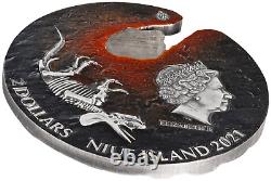 Moments d'impact de Niue 2021 Meteorite 2 oz Argent Coin en relief élevé