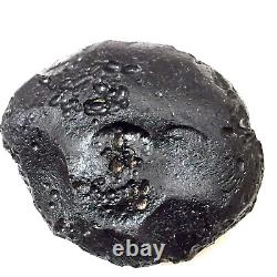 Pierre d'impact de météorite indochinite Tektite space rock 120 g gros rond