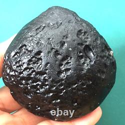 Pierre de météorite d'impact de roche spatiale indochinite Tektite 177 g en forme de goutte d'eau