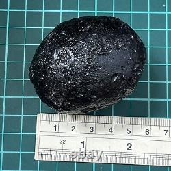 Roche spatiale de Tektite indochinite impactite de météorite 151 g ovale