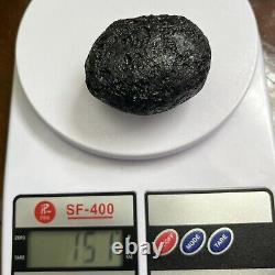 Roche spatiale de Tektite indochinite impactite de météorite 151 g ovale