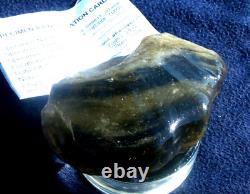 Specimen d'impact de téktite météoritique en verre du désert libyen (985 crt) - unique en son genre