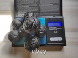 Tektite Philippinite 7 Individus 193g Bicolite, Lot de verre d'impact de météorite