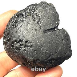 Tektite indochinite roche spatiale impactite d'impact de météorite 92 g courbe de pierre