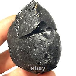 Tektite indochinite roche spatiale impactite d'impact de météorite 92 g courbe de pierre