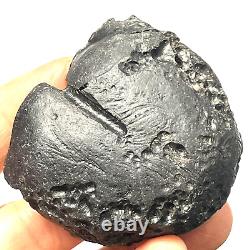 Tektite indochinite roche spatiale impactite d'impact de météorite 92 g courbe de pierre