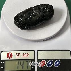 Tektite indochinite roche spatiale impactite de météorite impact pierre 147 g bar