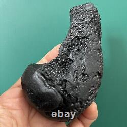 Tektite indochinite roche spatiale impactite de météorite pierre d'impact 143 g rare