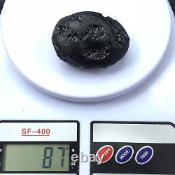 Tektite indochinite, roche spatiale impactite météorite pierre précieuse 87 g